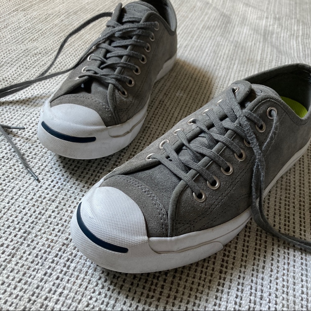 CONVERSE JACK PURCELL SUEDE LOW TOP SNEAKERS WOMENS 10 LACE UP WALKING SH…